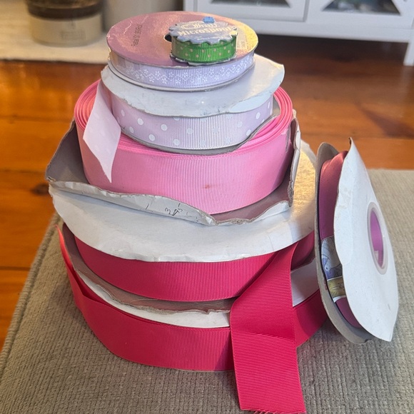 shocking Pink and some Purple Ribbon Set